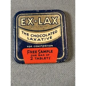 Vintage EX LAX The Chocolated Laxative Free Sample Tin